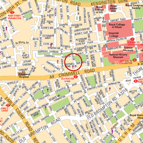 Detailed map of sofia-hotels-rydges-kensington-plaza