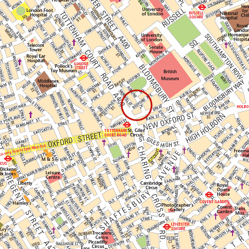 Detailed map of sofia-hotels-st-giles-hotel