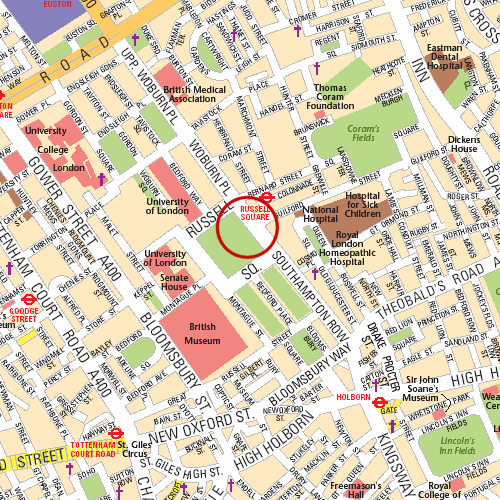 Detailed map of sofia-hotels-the-russell-hotel
