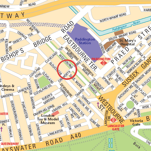 Detailed map of sofia-hotels-hyde-park-paddington