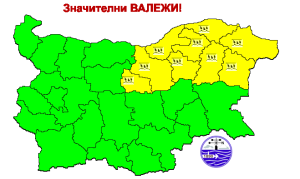 НИМХ обяви жълт код за значителни валежи за община Русе на 29 март